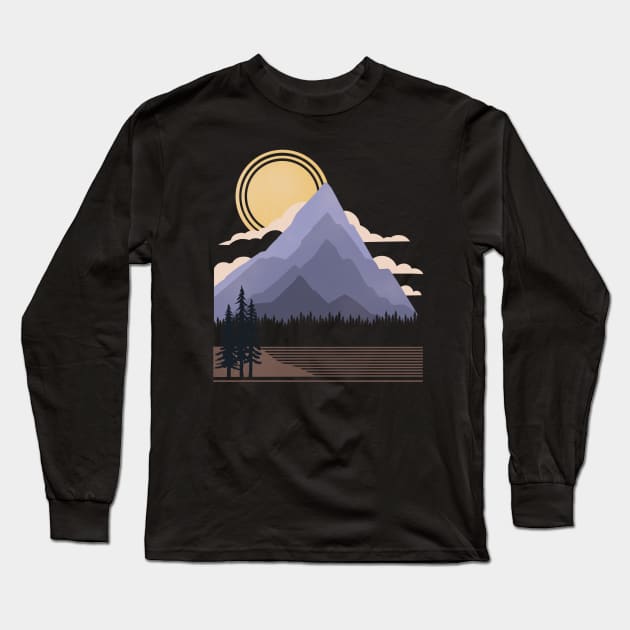 minimalist mountain view Long Sleeve T-Shirt by pilipsjanuariusDesign